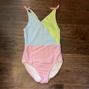 Girls Cat & Jack stripe one piece bathing suit NWOT Target